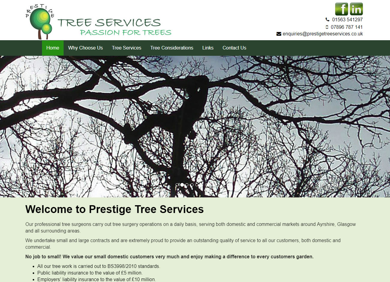 Prestige Tree & Landscaping Services - Website Design Ayrshire