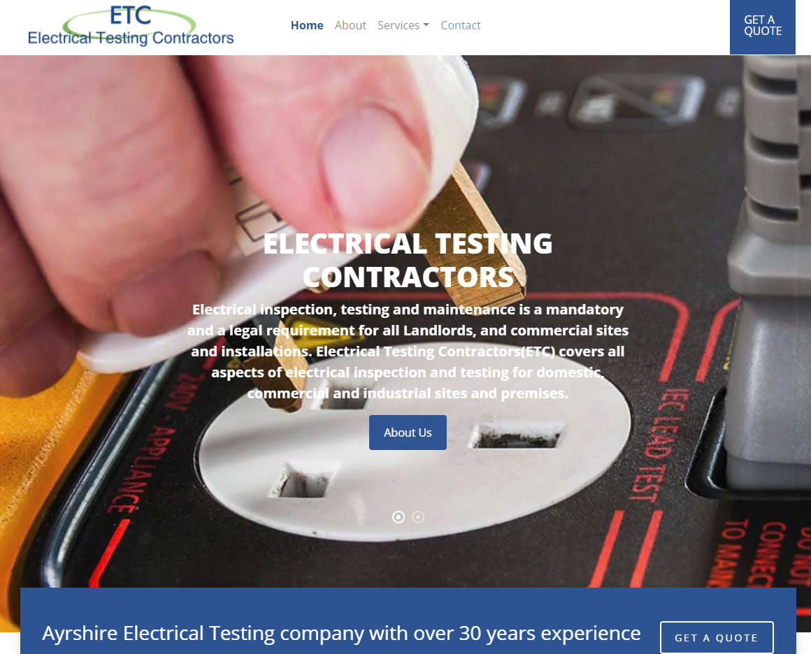 Electrical Testing Contractors - Website Design Ayrshire