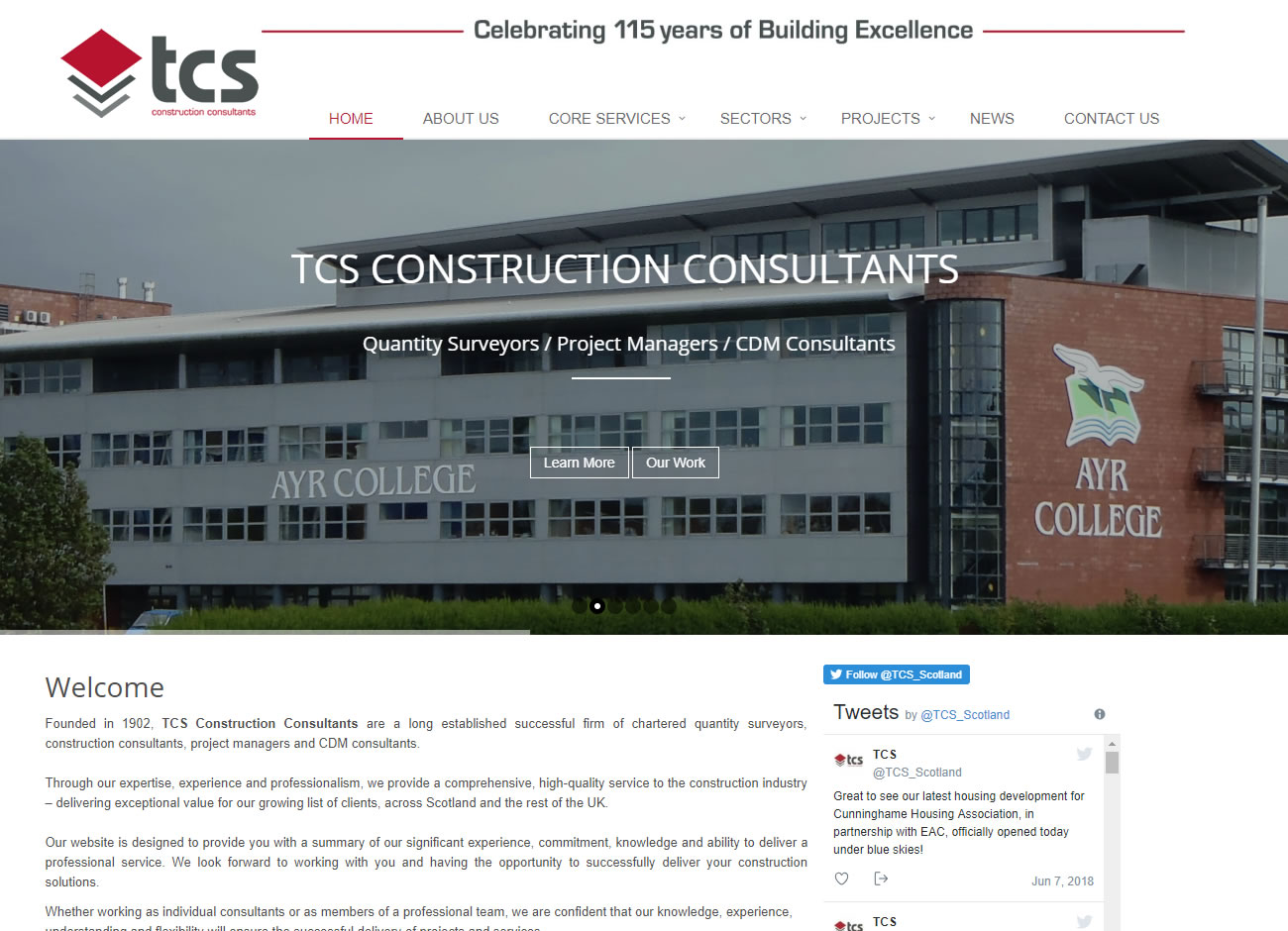 TCS Construction Consultants - Website Design Ayrshire