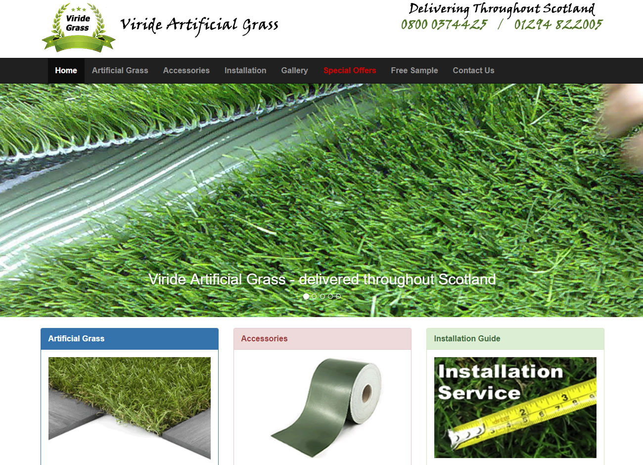 Viride Artificial Grass - Website Design Ayrshire